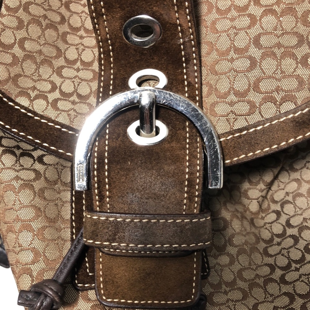 Coach 9764 SMALL Soho Brown Signature C Canvas Backpack w/Suede Trim - Picture 8 of 13